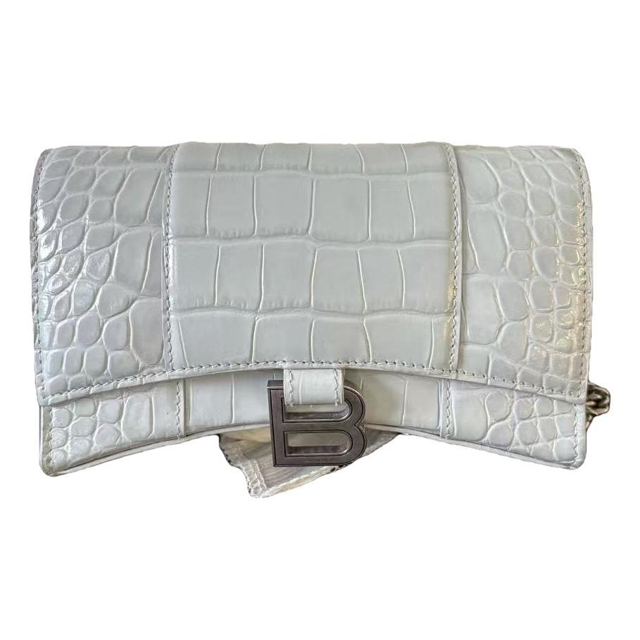 Hourglass leather handbag