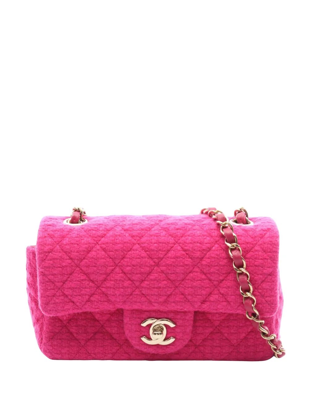 2021-2026 Mini Rectangular Tweed Flap crossbody bag