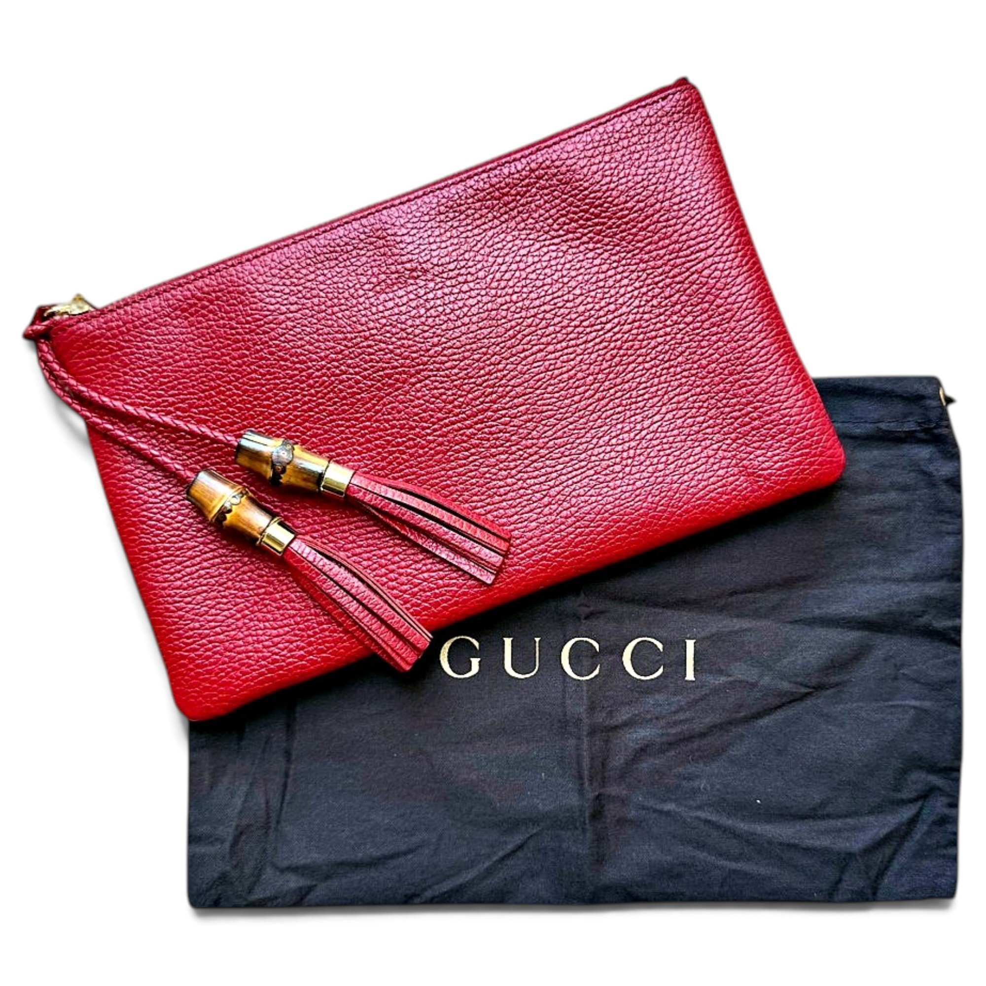 Leather clutch bag