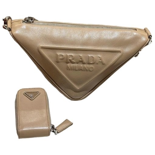 Triangle leather crossbody bag