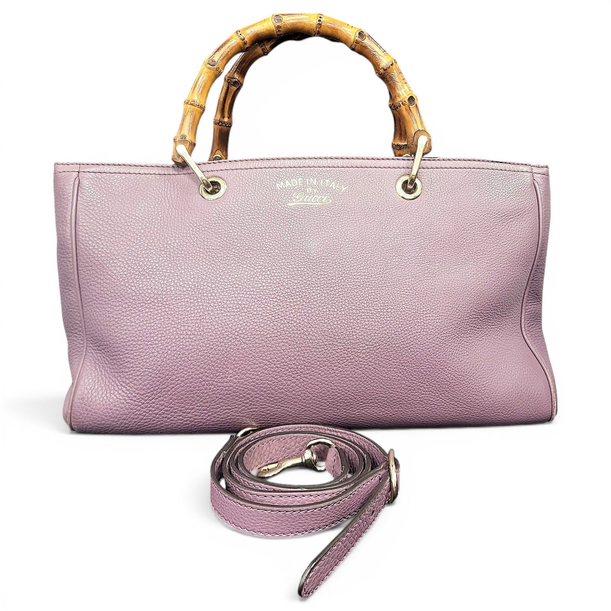 Bamboo Shopper leather handbag