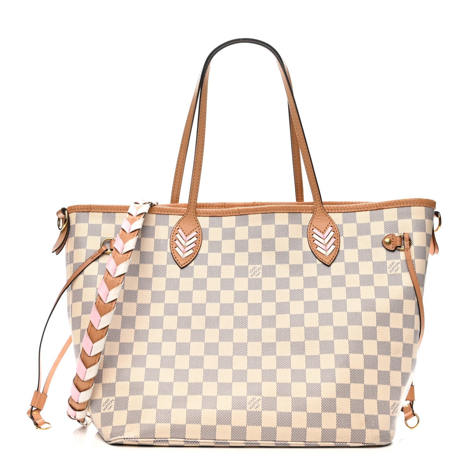Louis Vuitton Louis Vuitton Damier Azur Braided Neverfull MM Orange