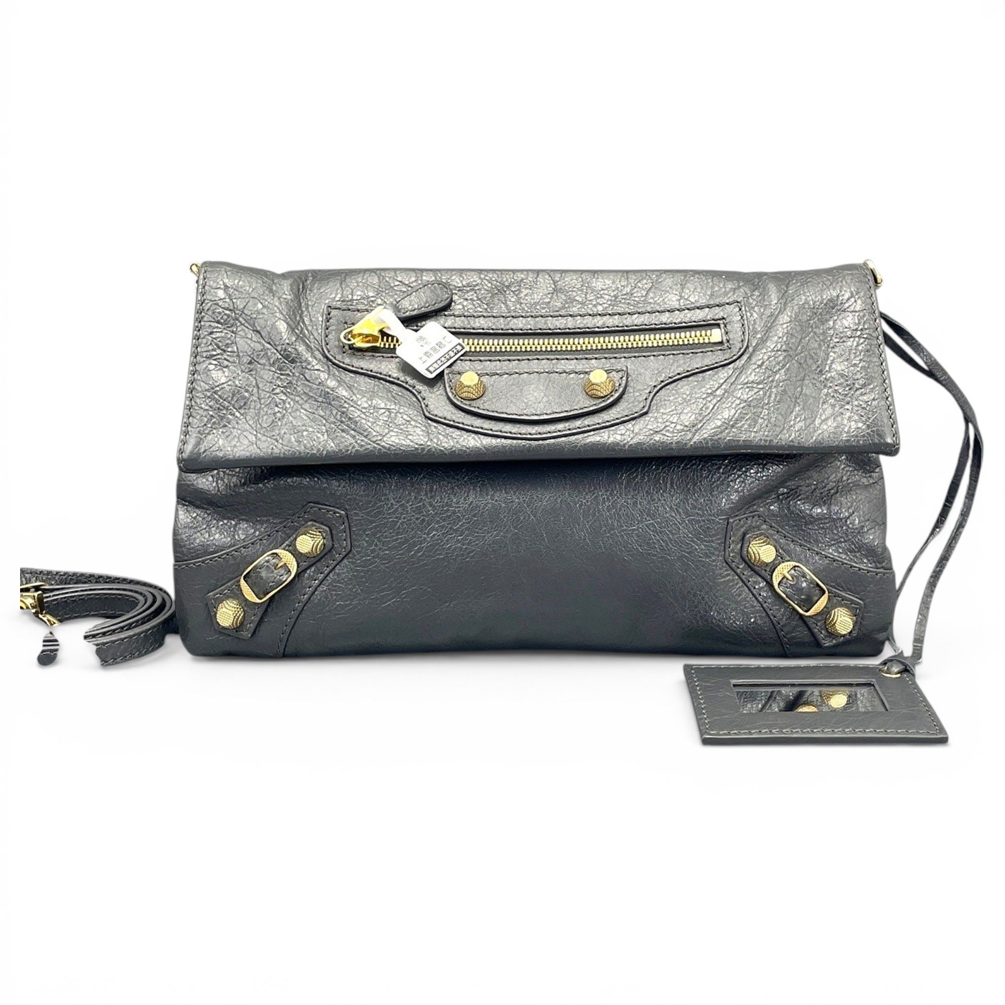 Leather clutch bag