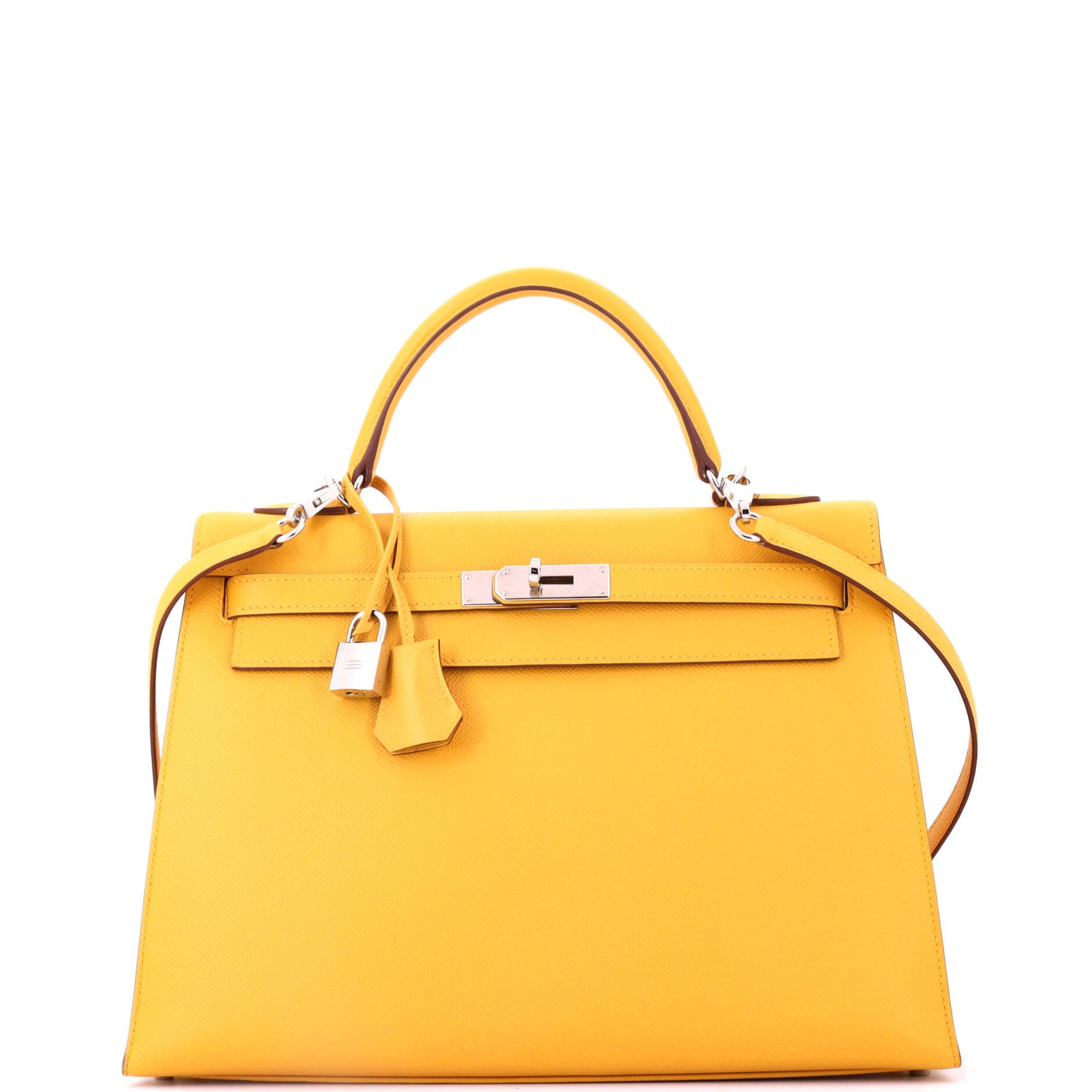 Hermes Kelly Handbag Soleil Epsom with Palladium Hardware 32