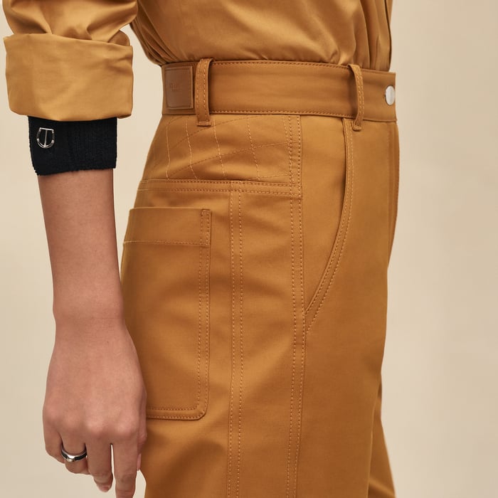 Marron Ocre High-waisted Pants