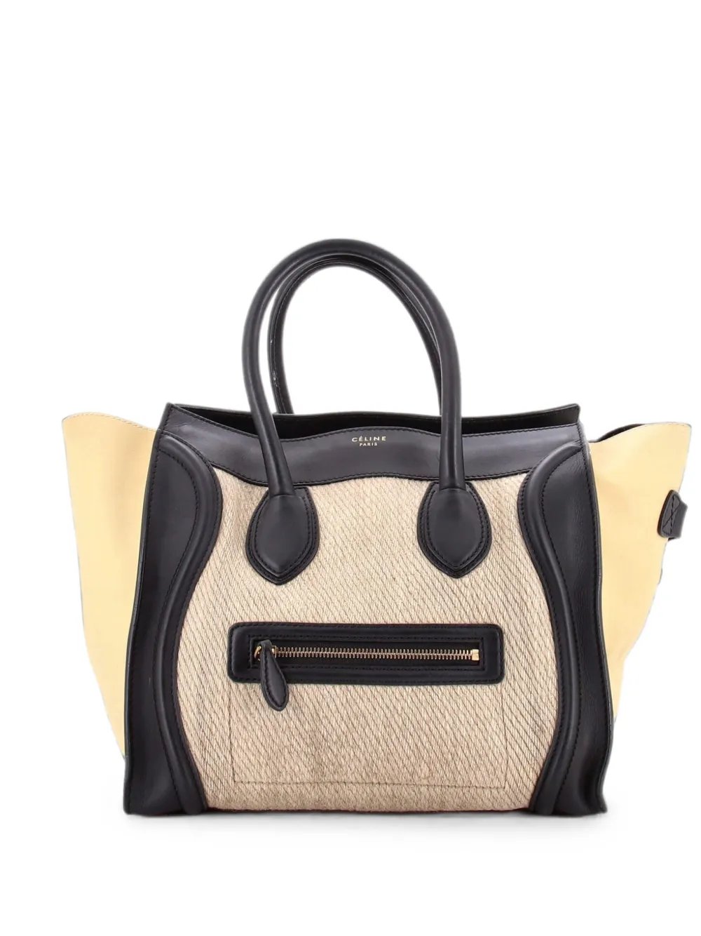 Tricolor Luggage Bag Canvas and Leather Mini tote bag