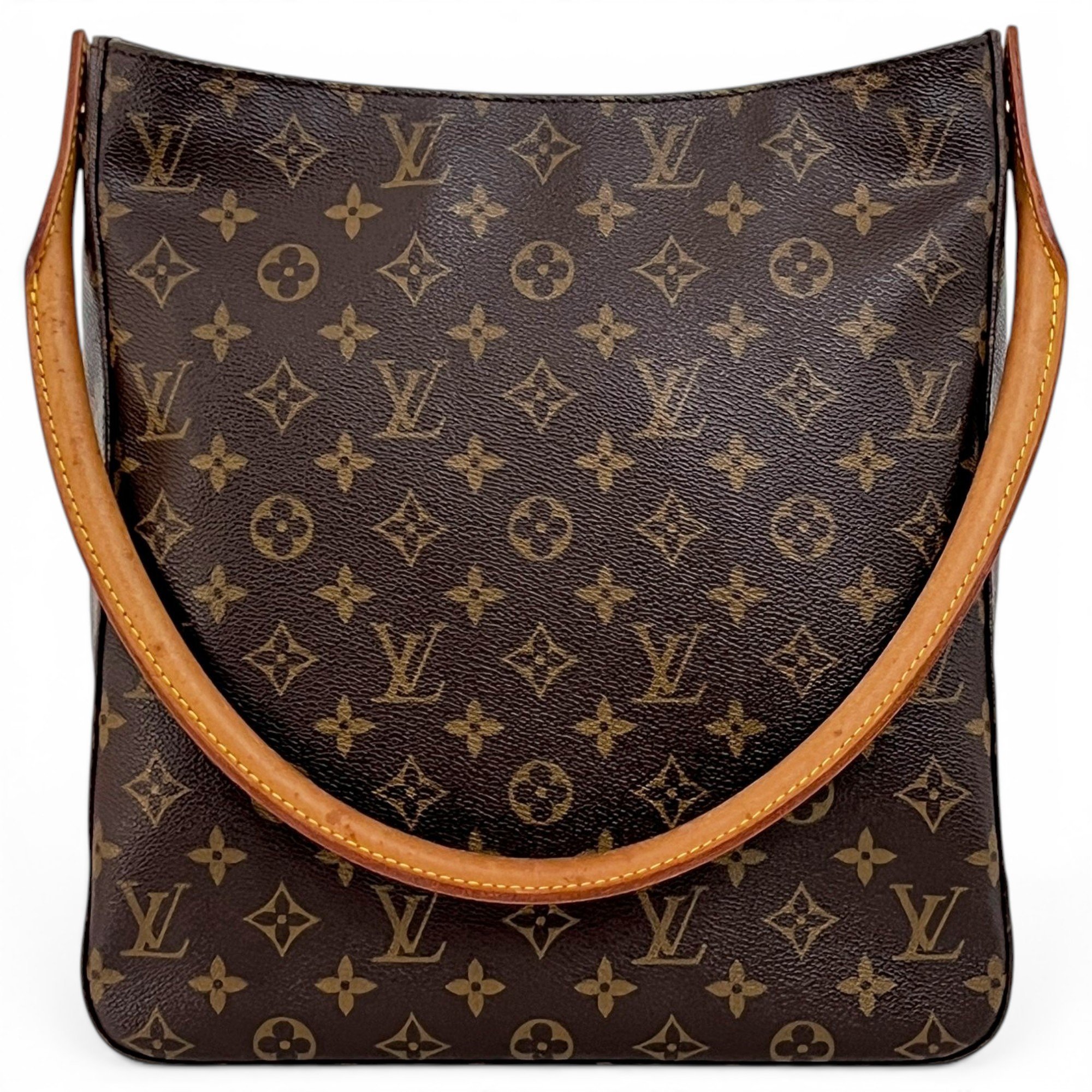 Looping leather handbag