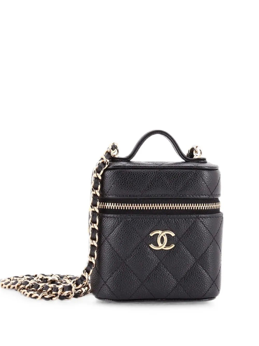 Handle with Care Vanity Case with Chain Quilted Caviar crossbody bag