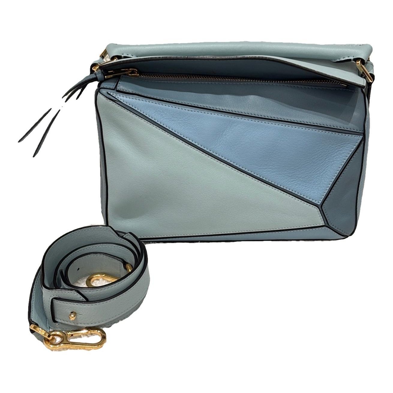 Puzzle leather handbag