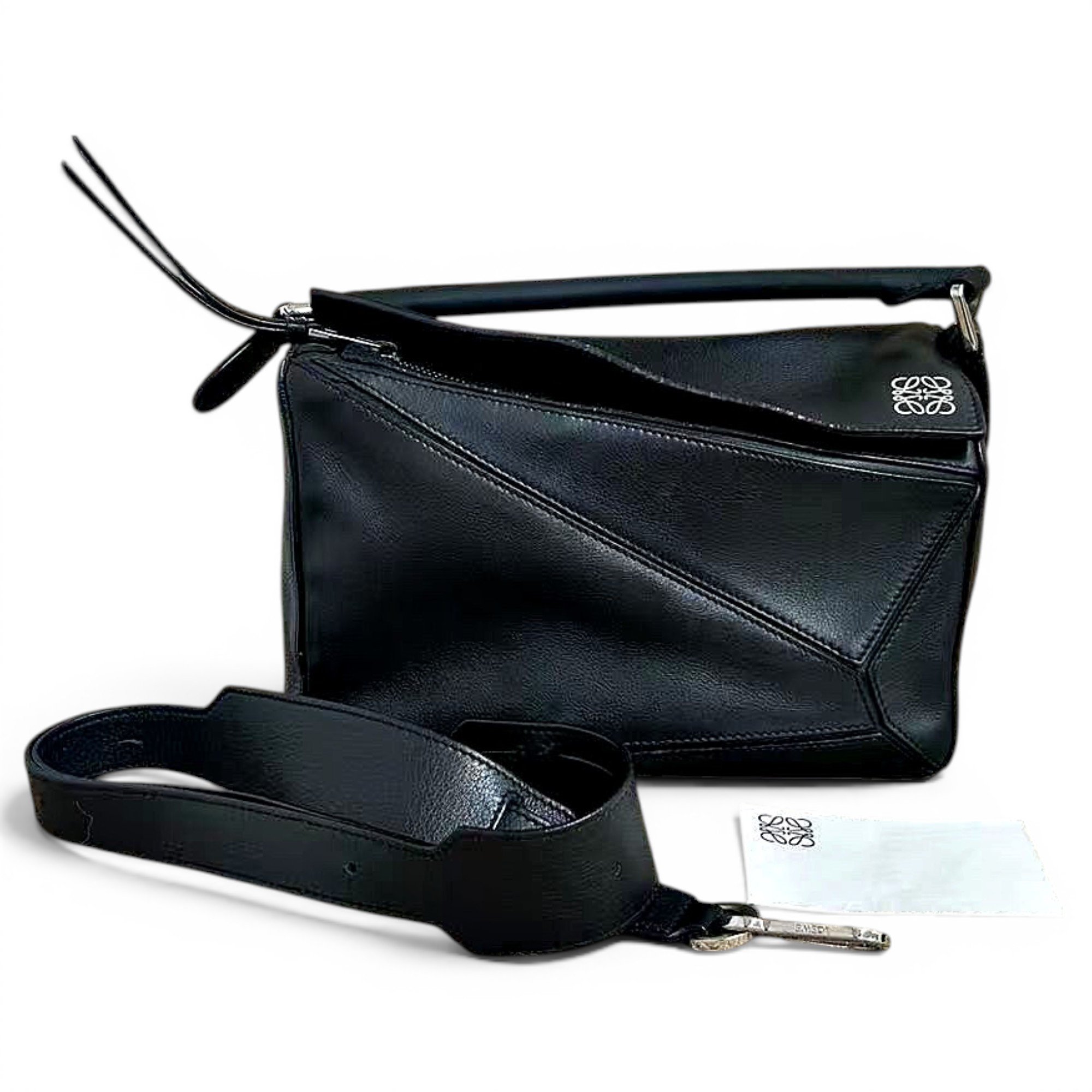 Puzzle leather handbag
