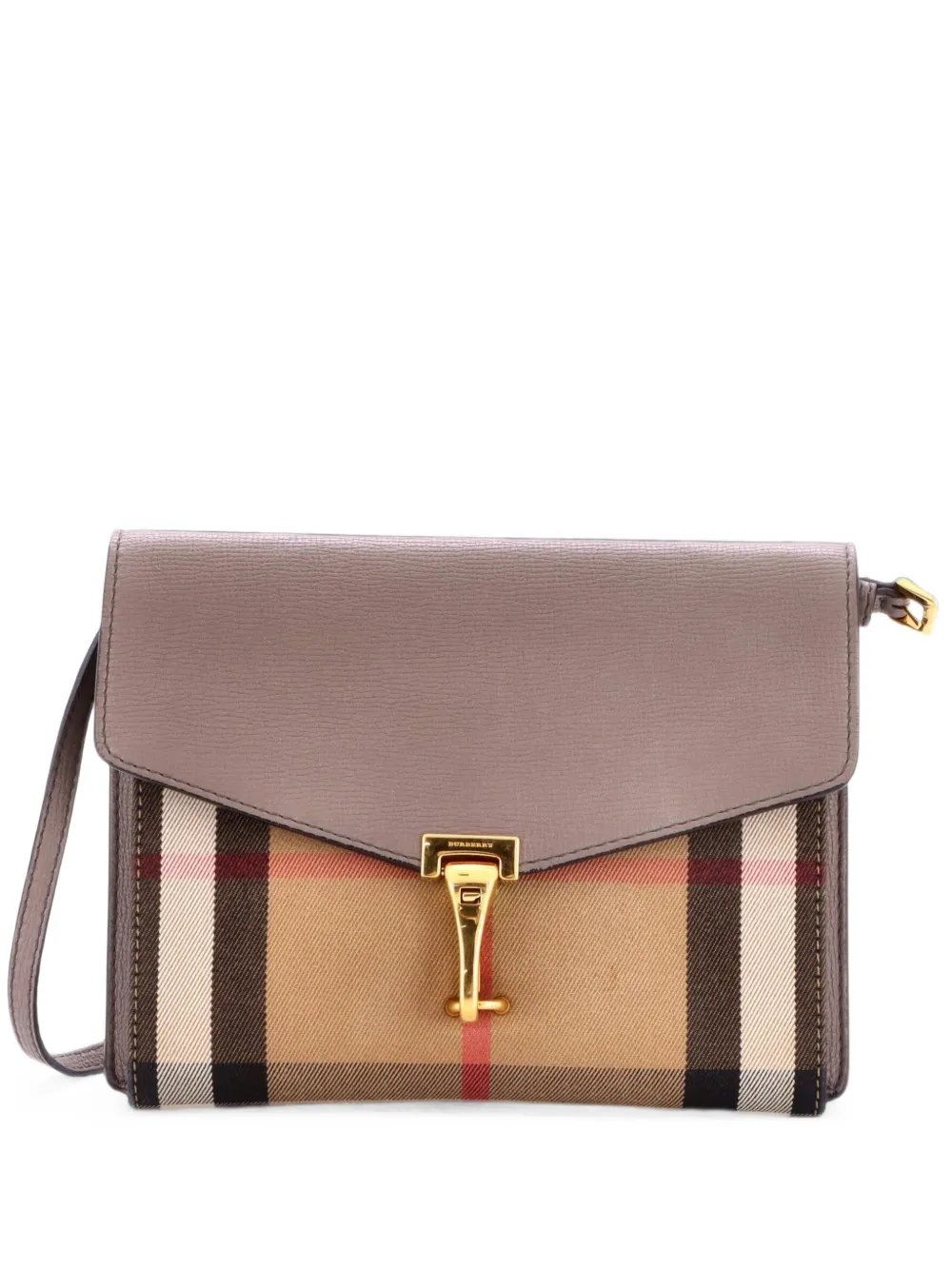 Macken Leather and House Check Canvas Small crossbody bag