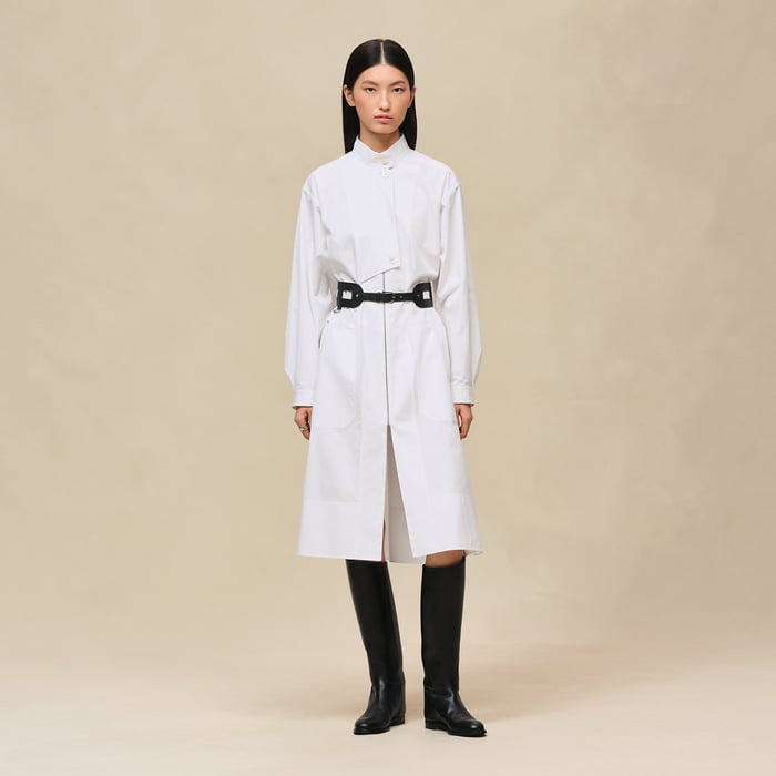 Blanc Drawstring Dress