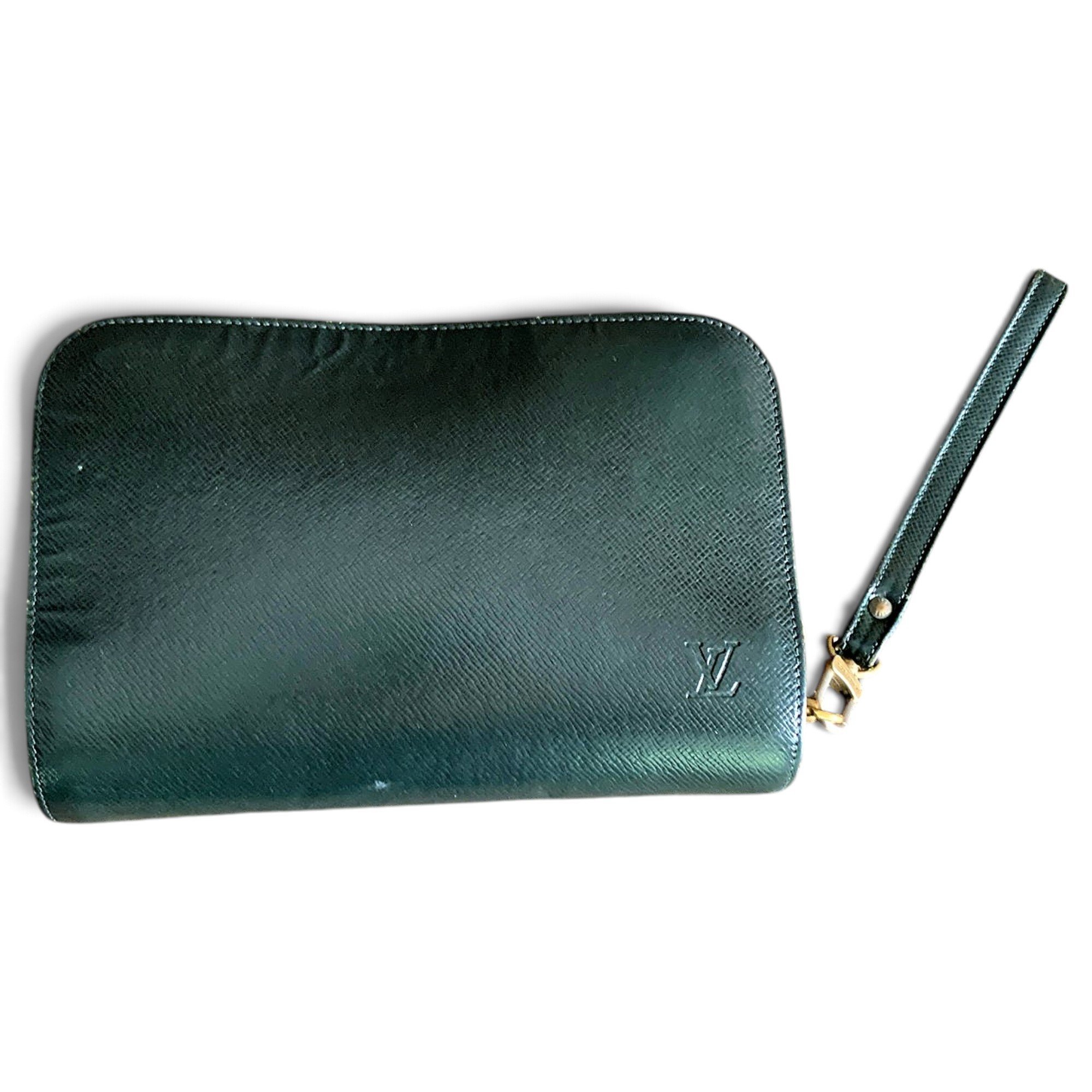 Leather clutch bag