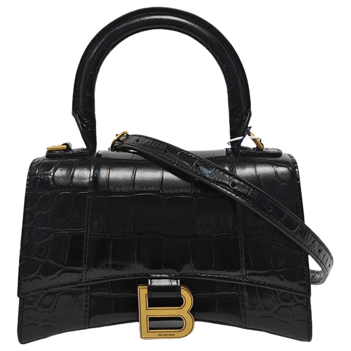 Hourglass leather handbag