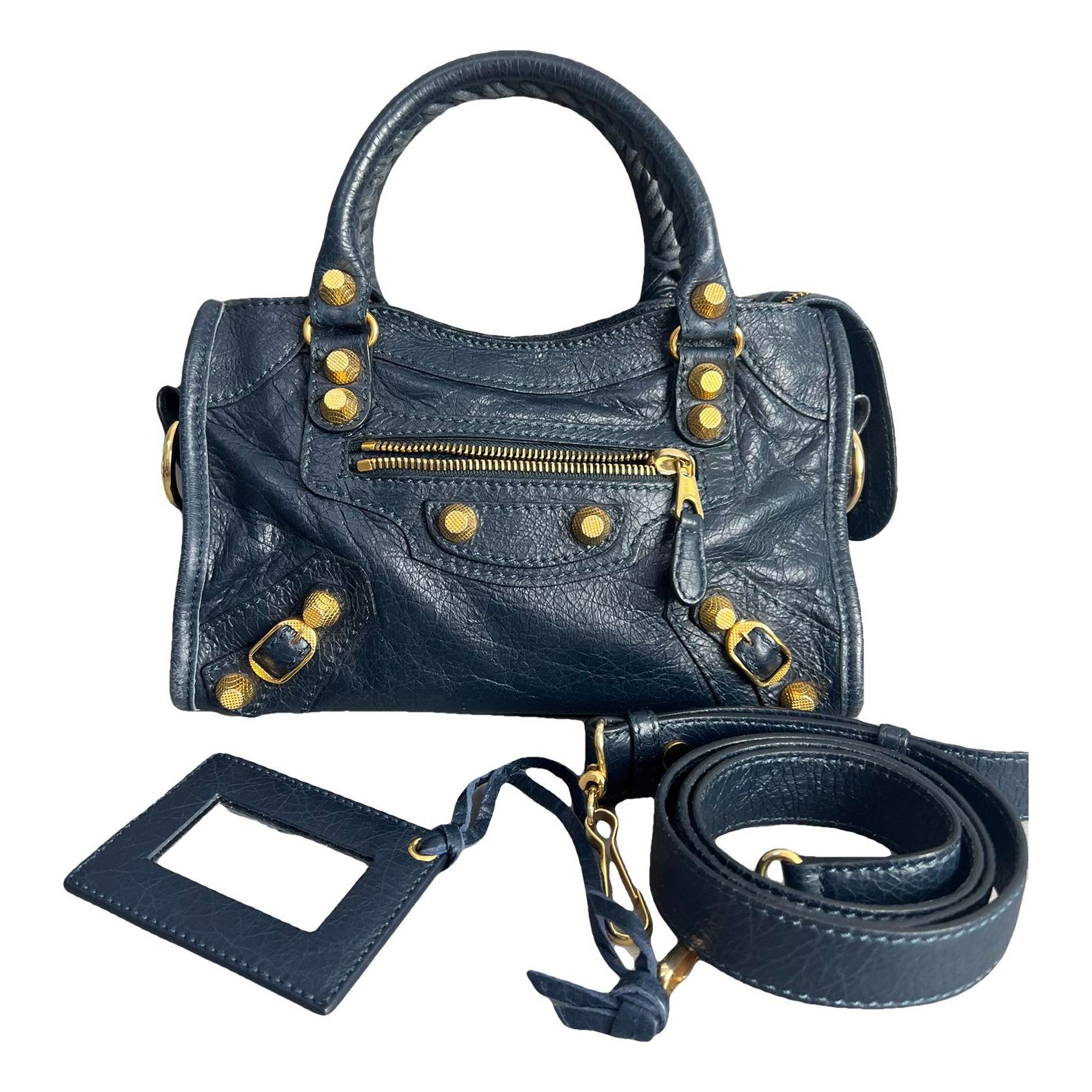 City leather handbag