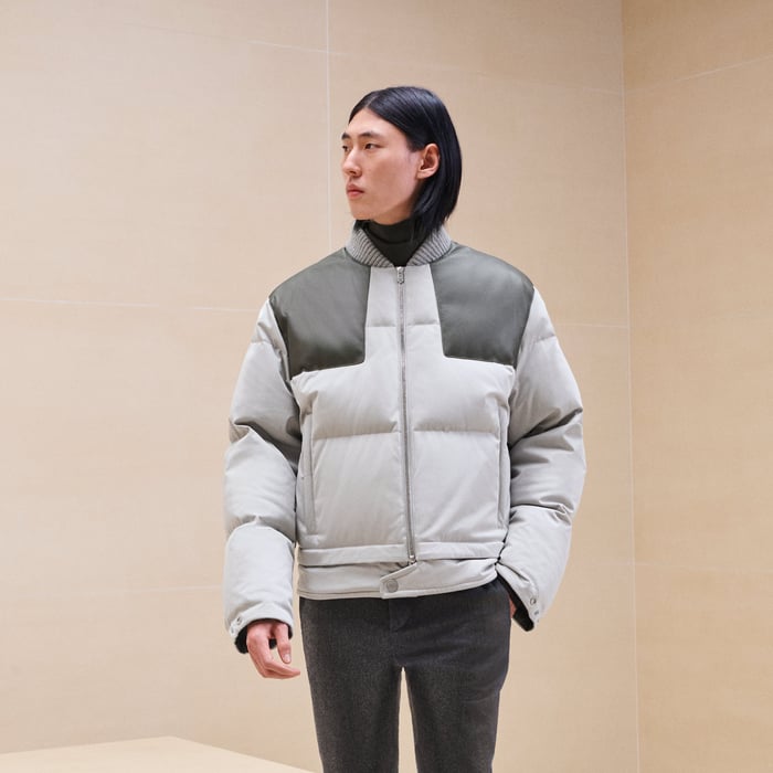 Silex Puffer Coat With Leather Detail