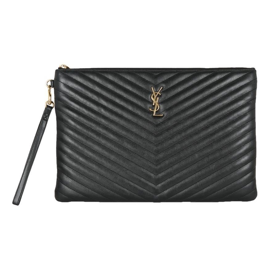 Leather clutch bag
