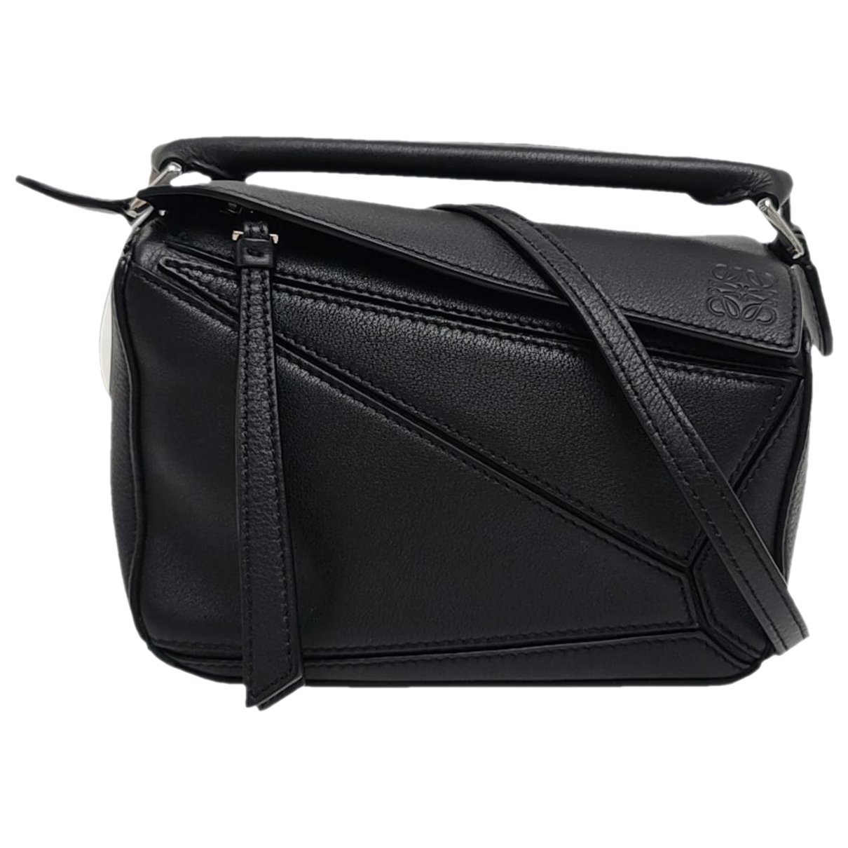 Puzzle leather handbag