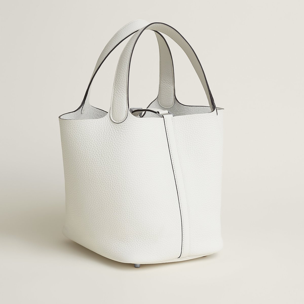 New White Picotin Lock 22 Bag