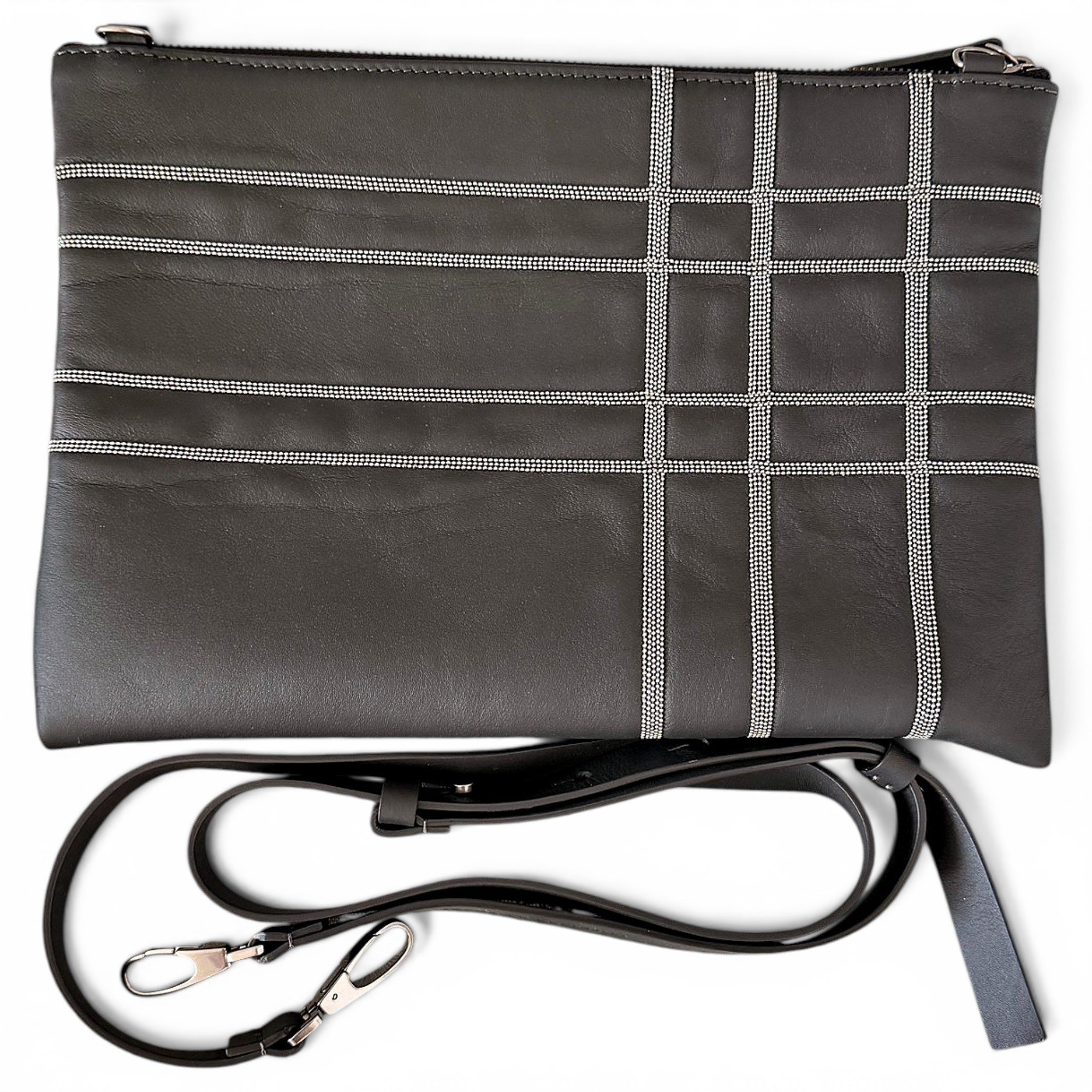 Leather clutch bag