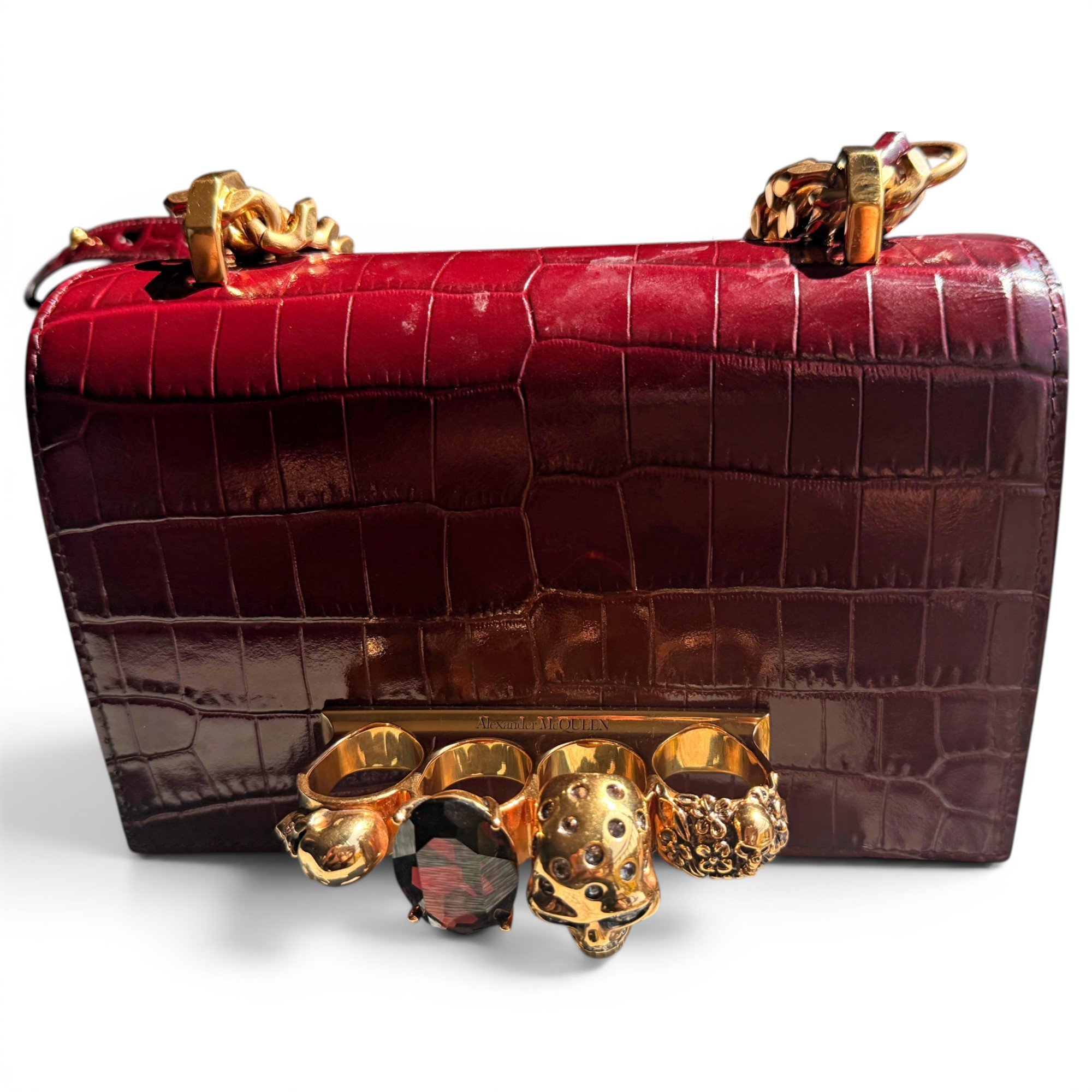 Skull leather handbag