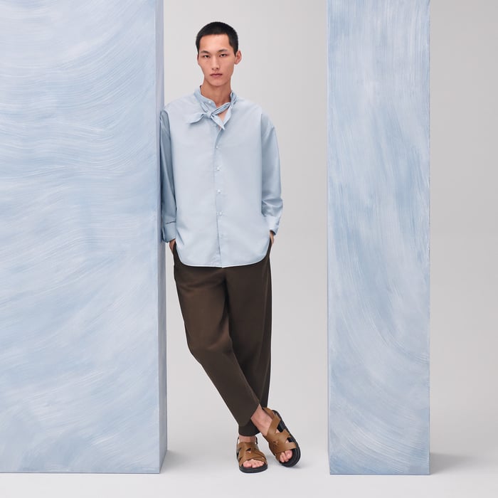 Glacier Boxy Fit Shirt With Marius Collar