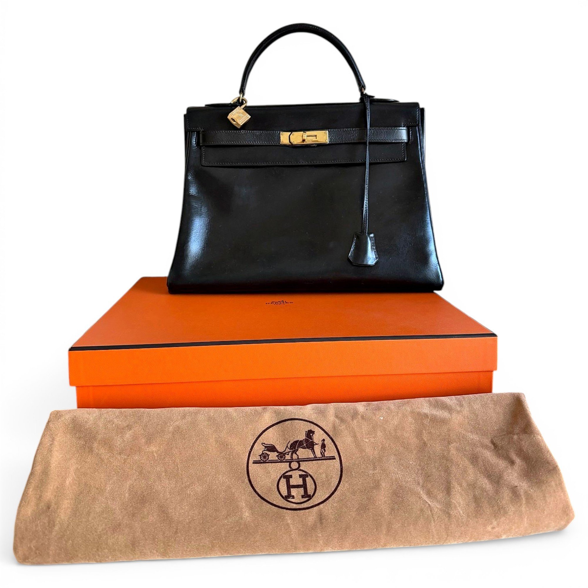 Hermes Kelly 32 Handbag Black