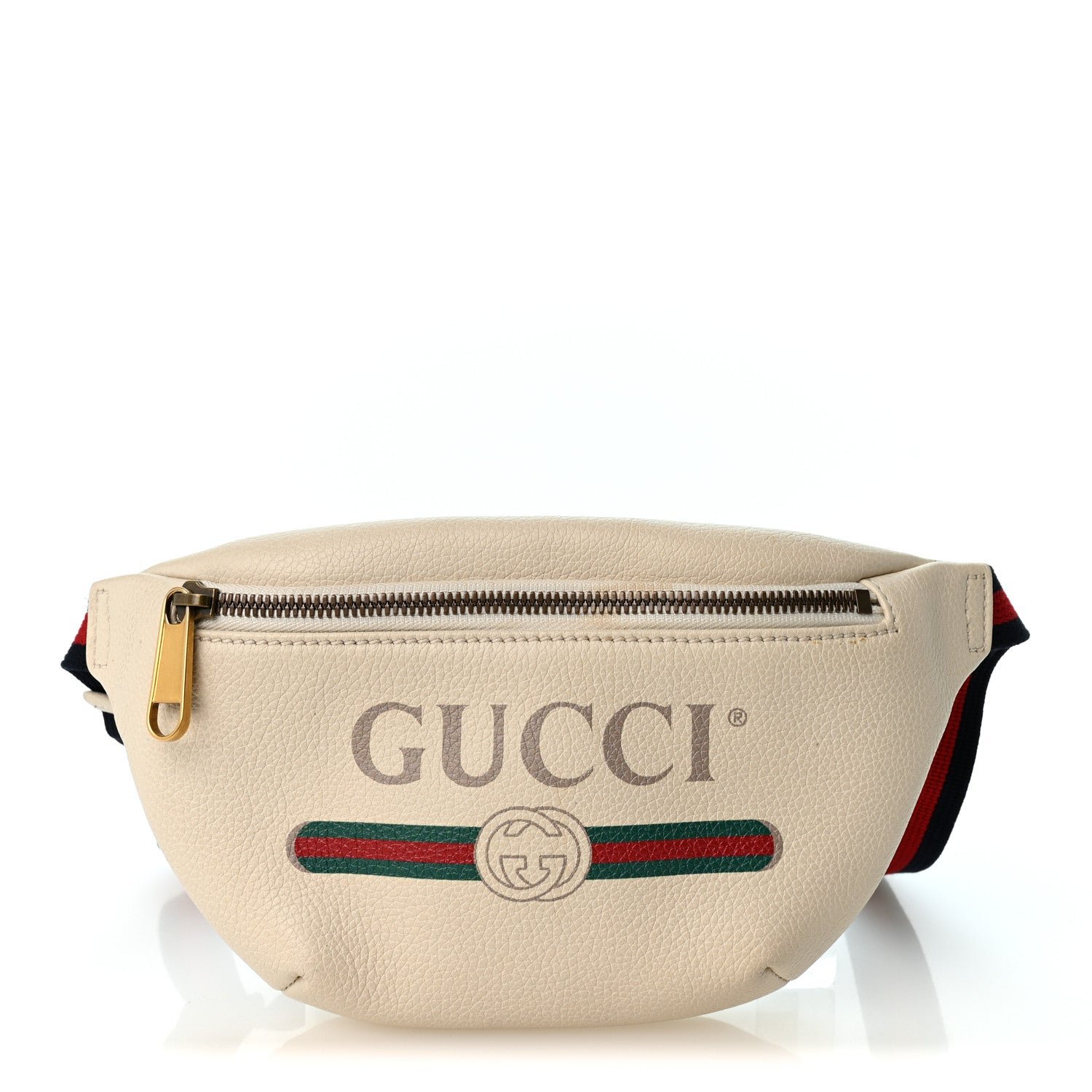 Gucci Grained Calfskin Small Logo Belt Bag White