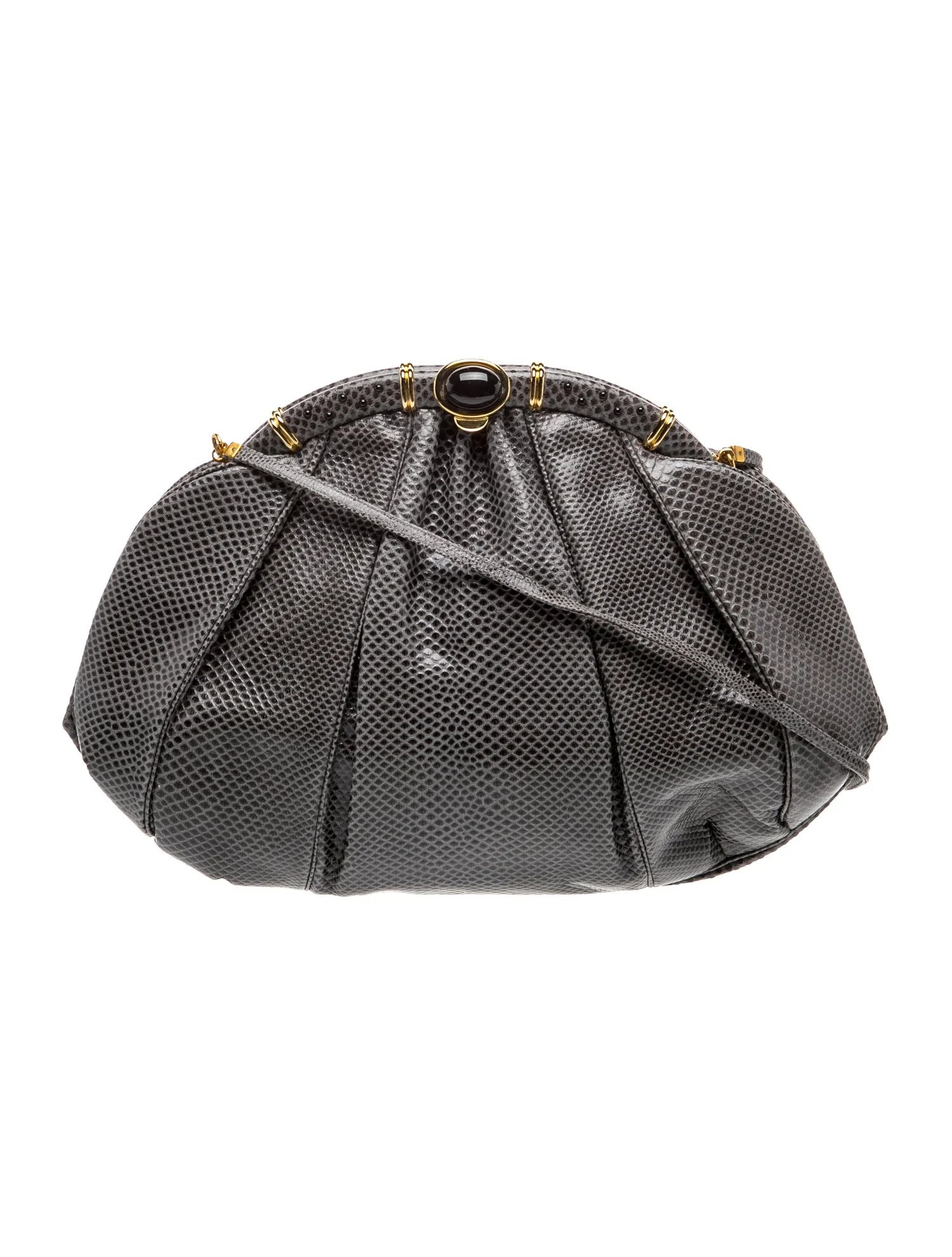 Judith Leiber Lizard Pleated Shoulder Bag