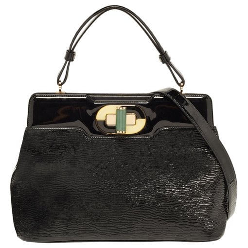 Bvlgari Isabella Rossellini patent leather satchel