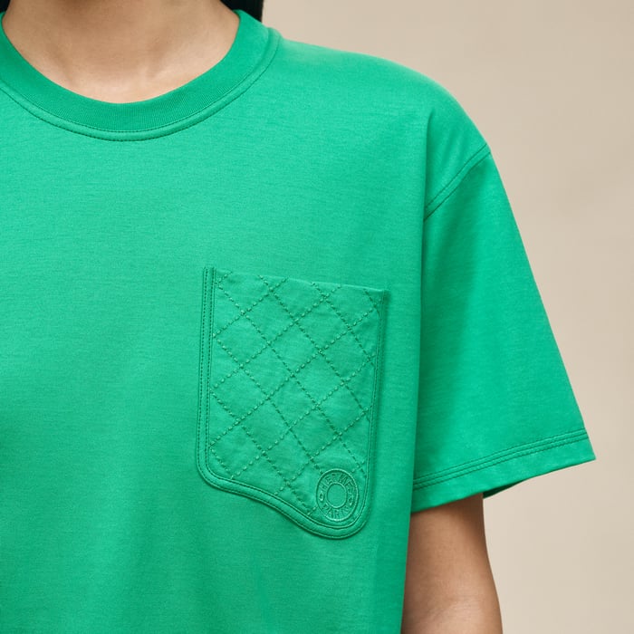 Vert Mélisse Maxi Embroidered Pocket T-shirt