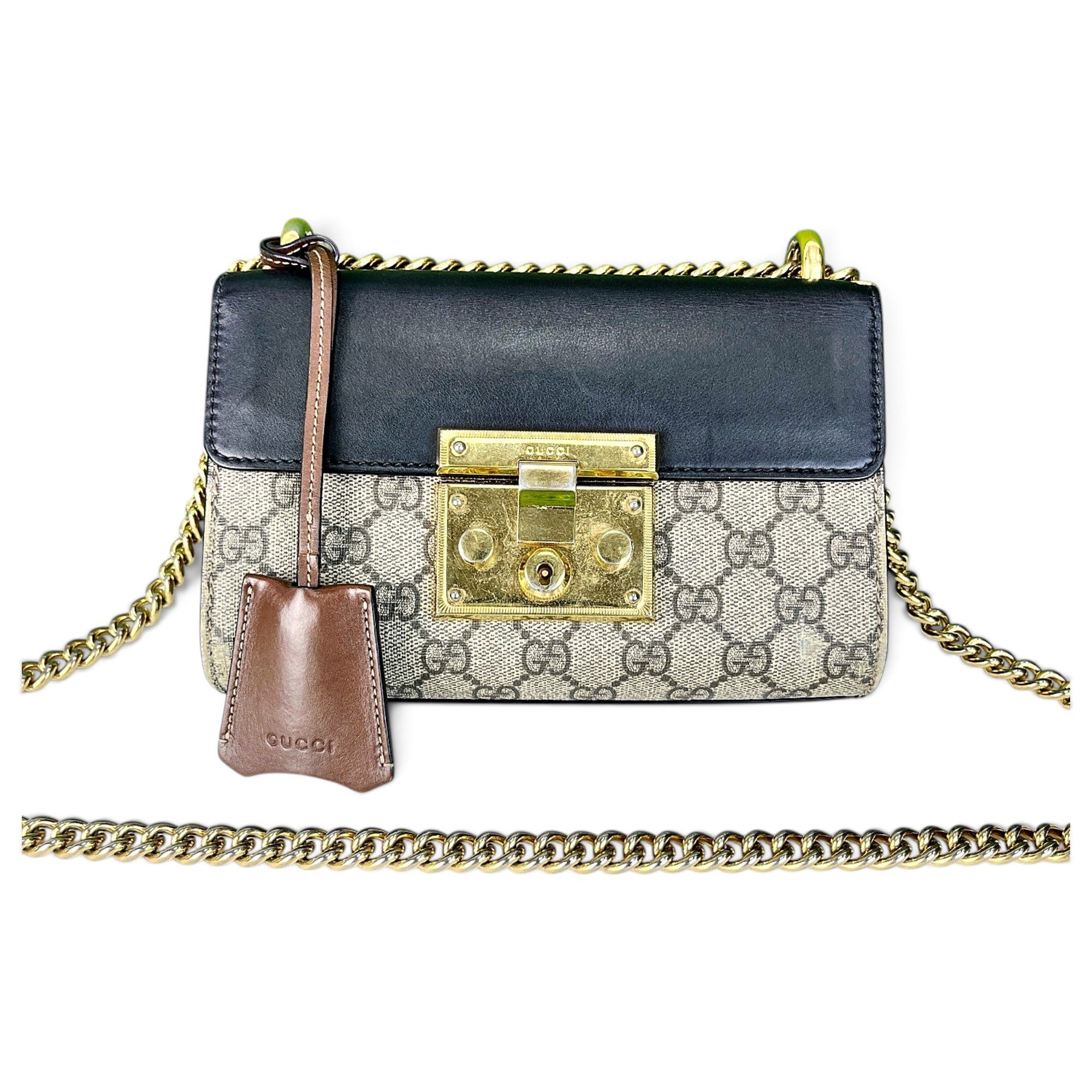 Padlock leather handbag