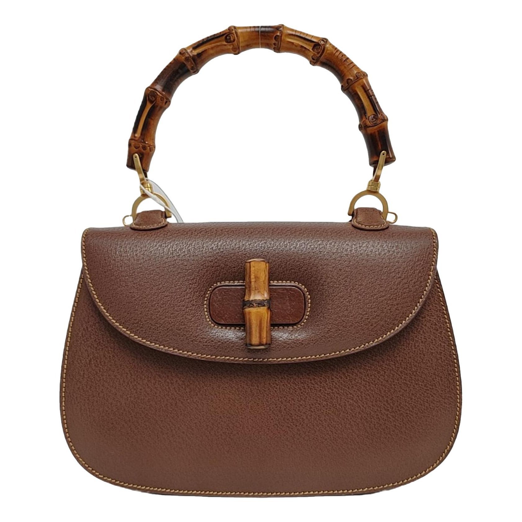 Convertible Bamboo Top Handle leather handbag