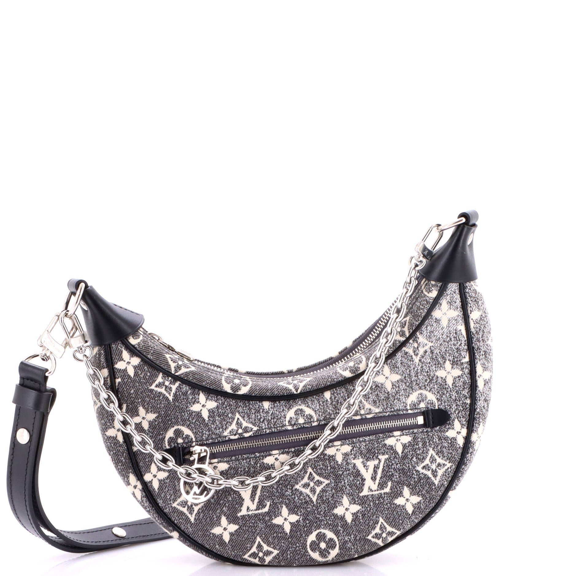 Loop Handbag Monogram Jacquard Denim