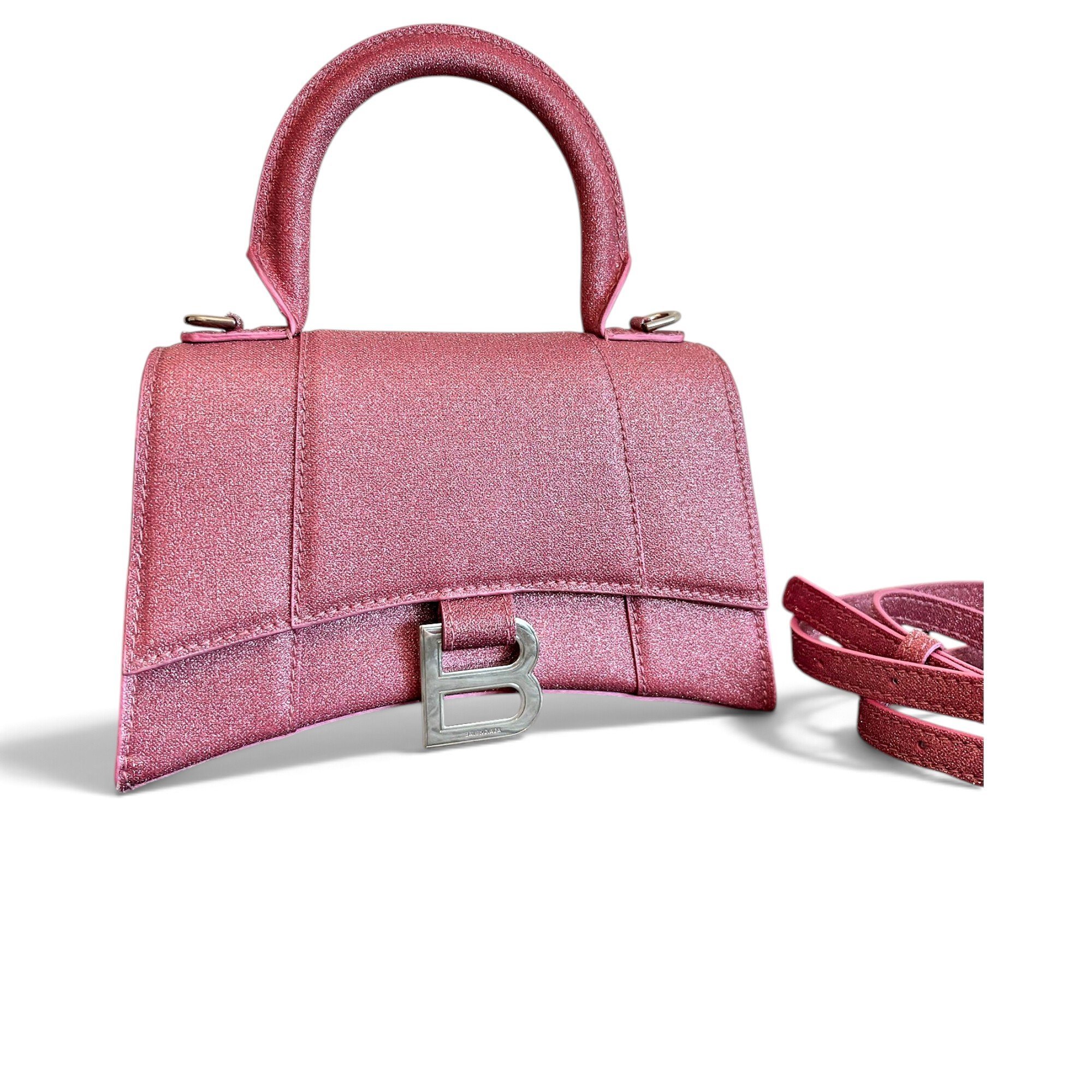 Hourglass glitter handbag