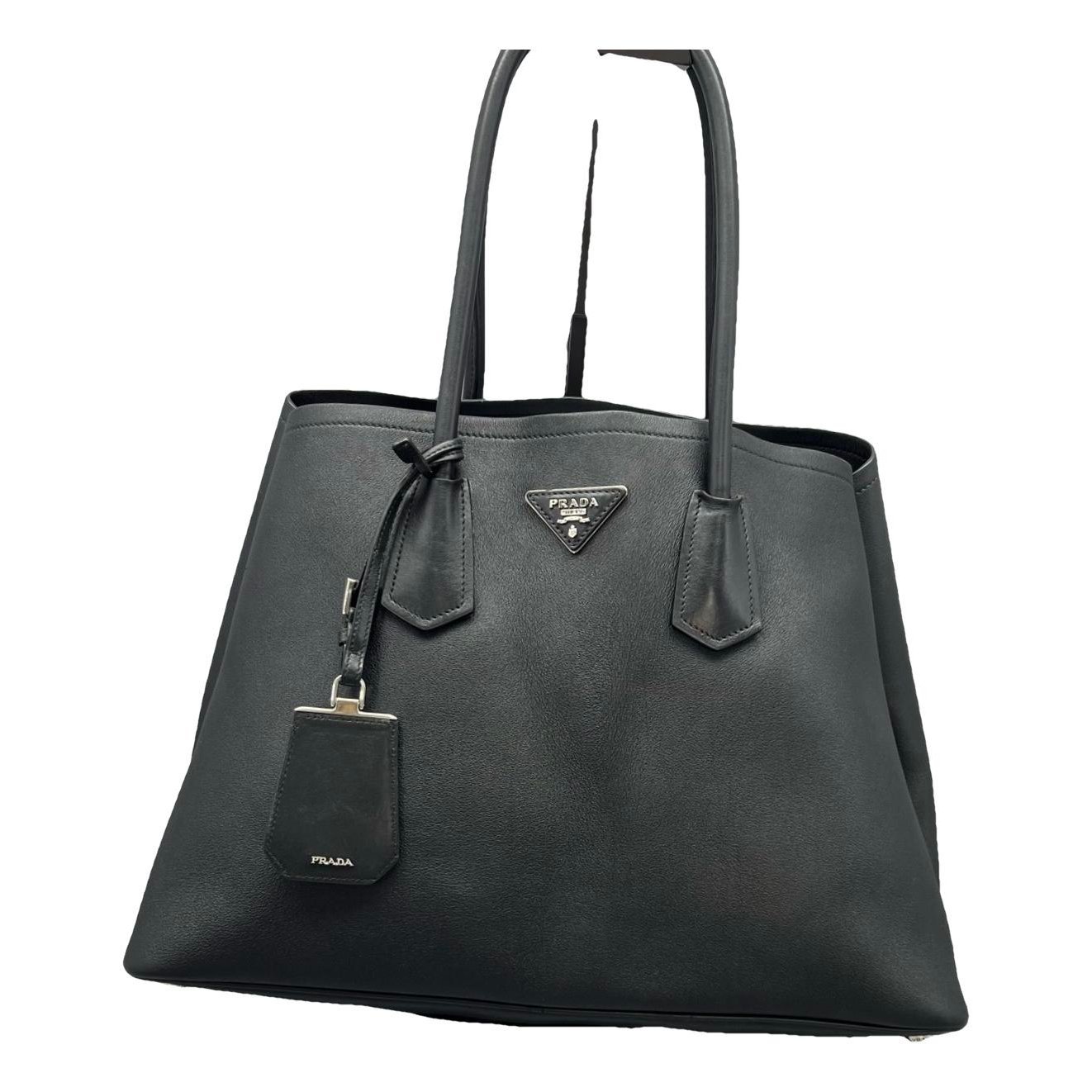 Double leather handbag