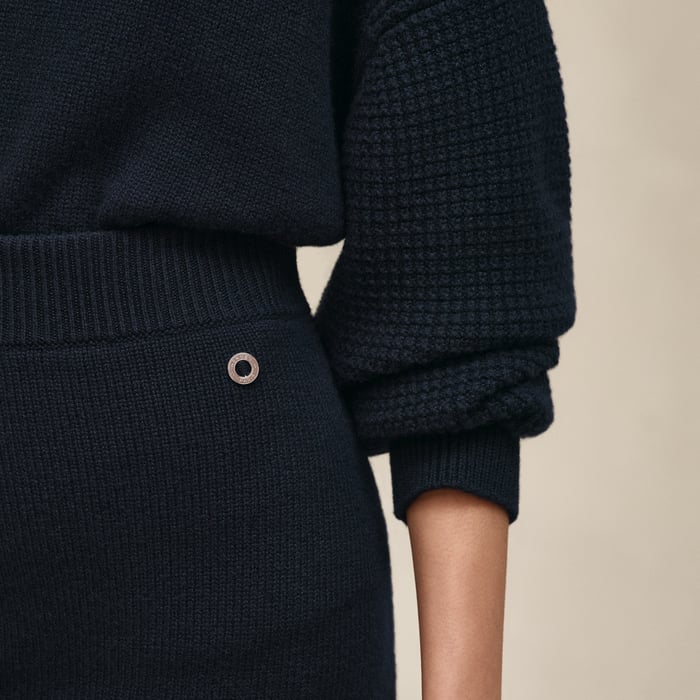 Bleu Noir Cashmere Short Skirt