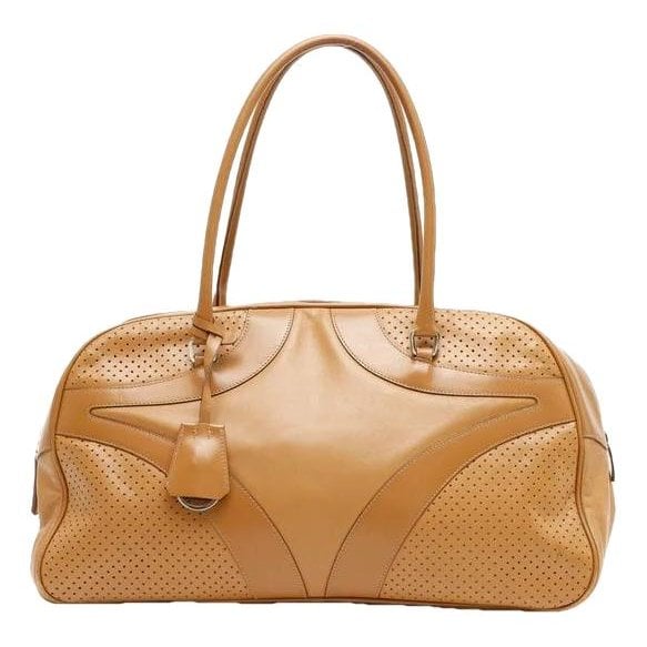 Bowling leather handbag
