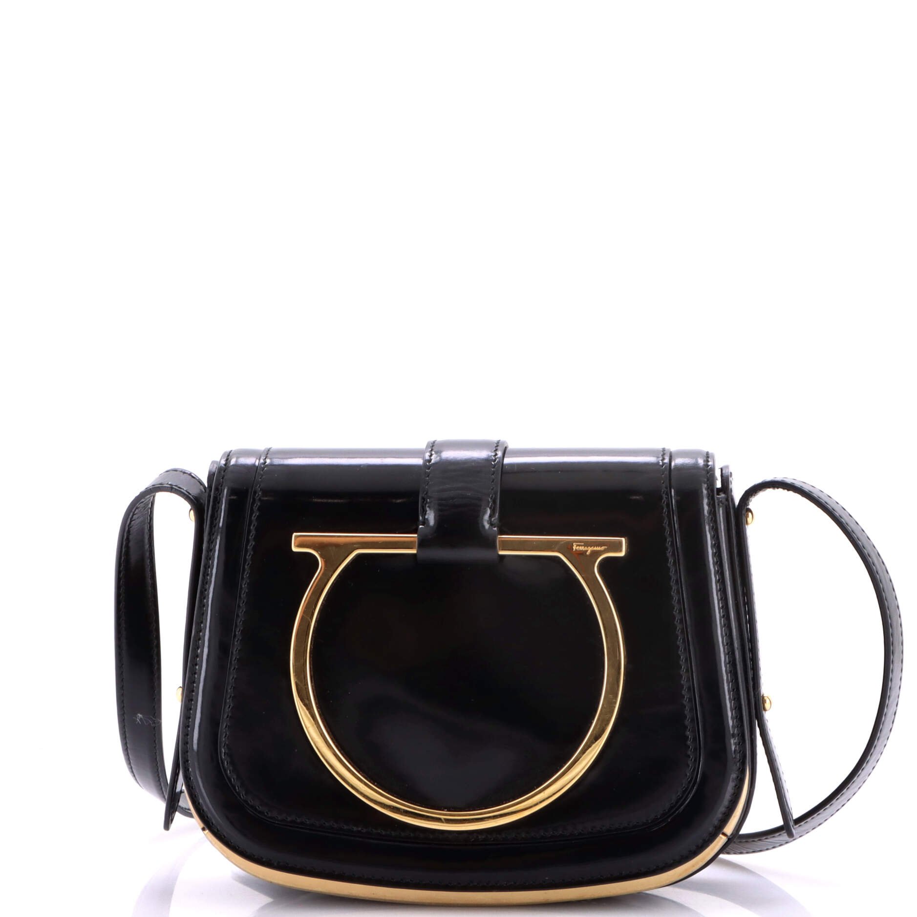 Salvatore Ferragamo Sabine Shoulder Bag Patent Small