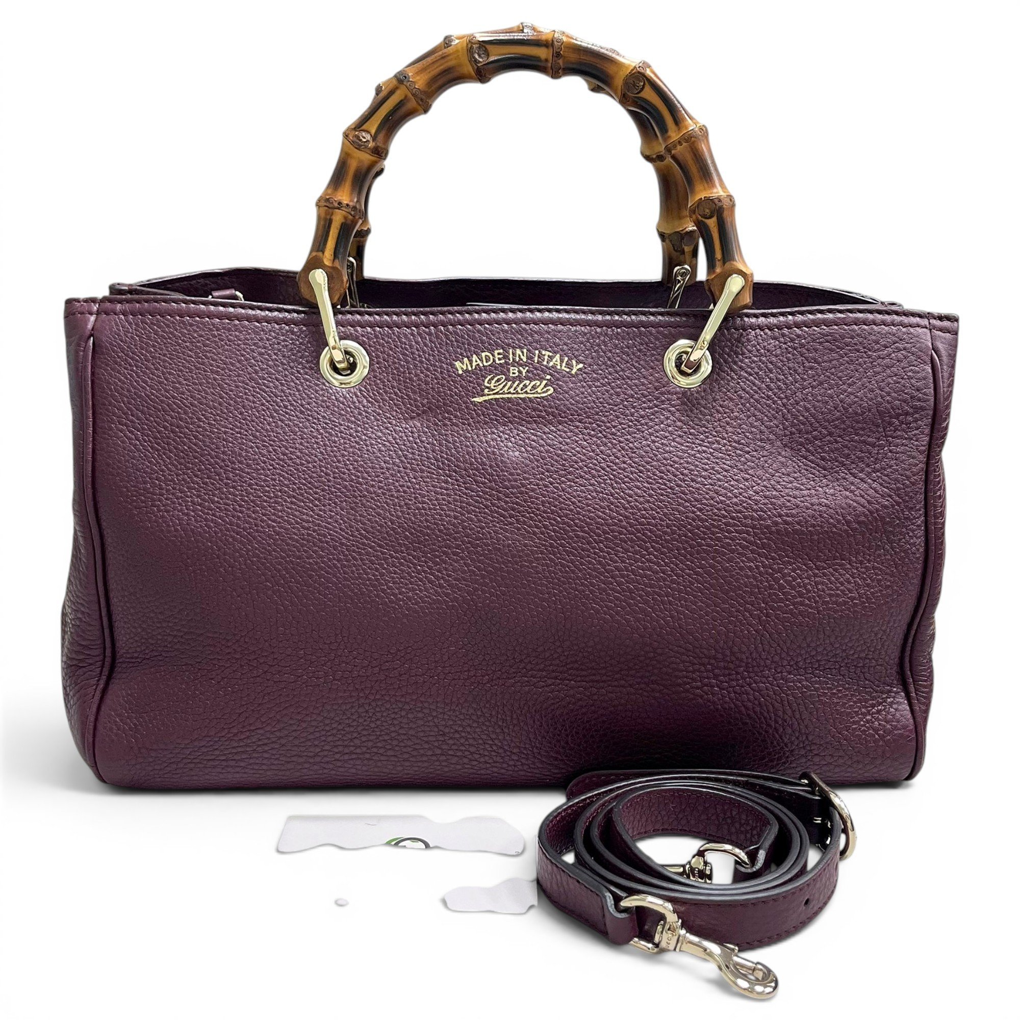Bamboo Shopper leather handbag