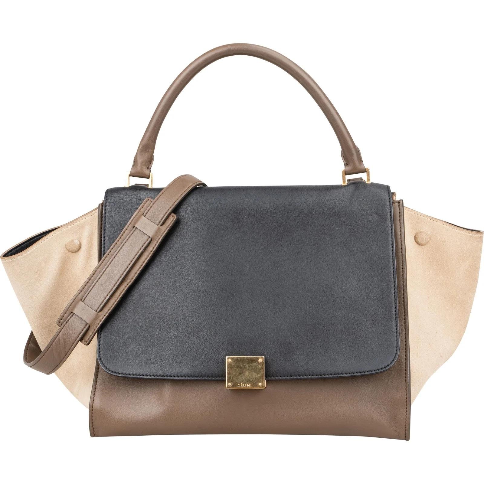 Trapèze leather handbag
