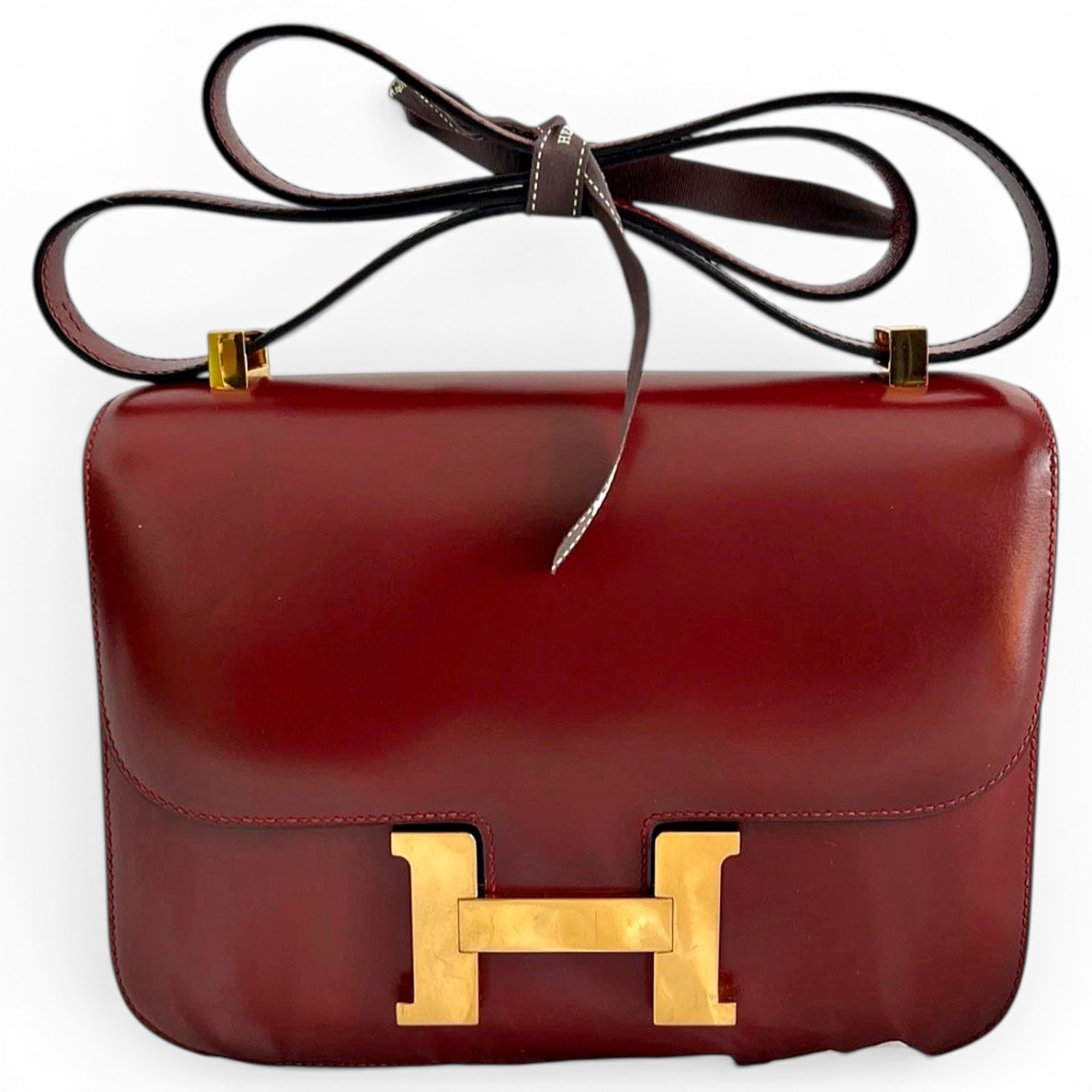 Hermes Constance Handbag Bordeaux Box Calf Leather