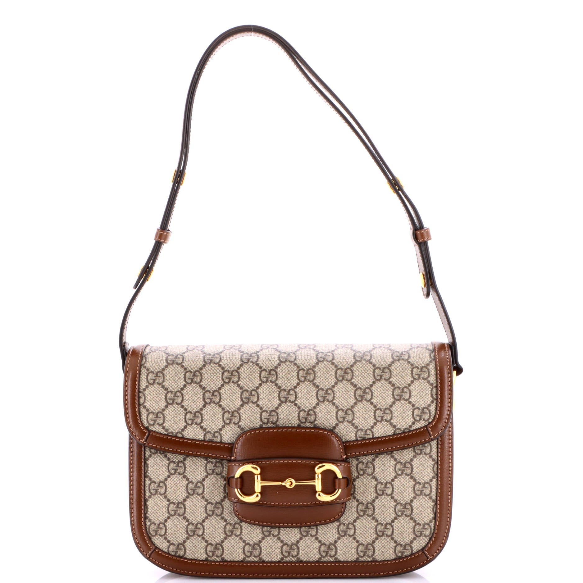 Horsebit 1955 Shoulder Bag GG Coated Canvas with Leather Small