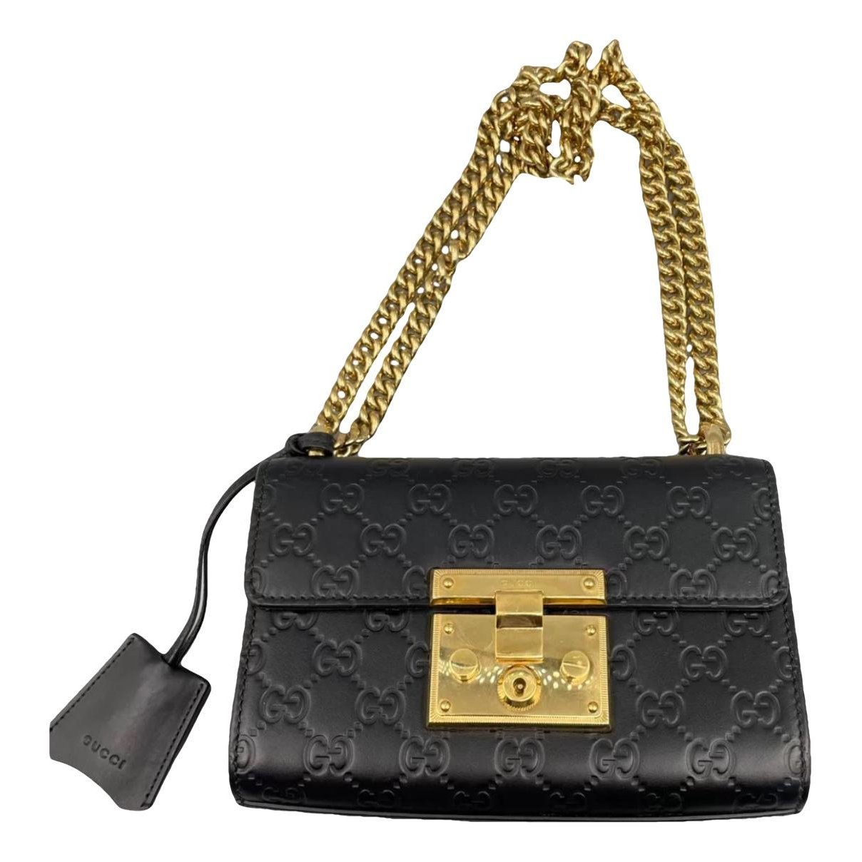 Padlock leather handbag