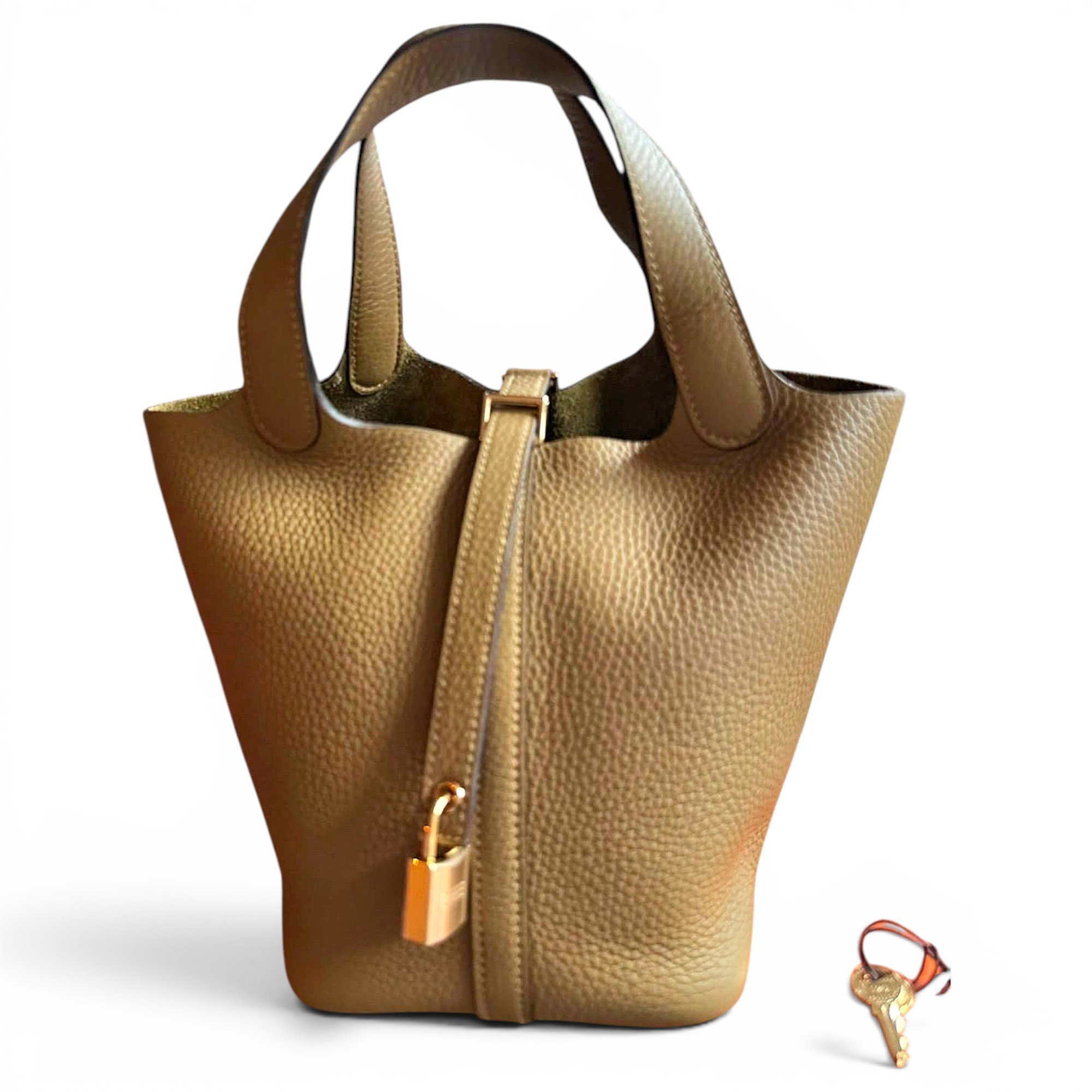Picotin leather tote