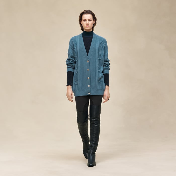 Bleu Canal Buttoned Cardigan