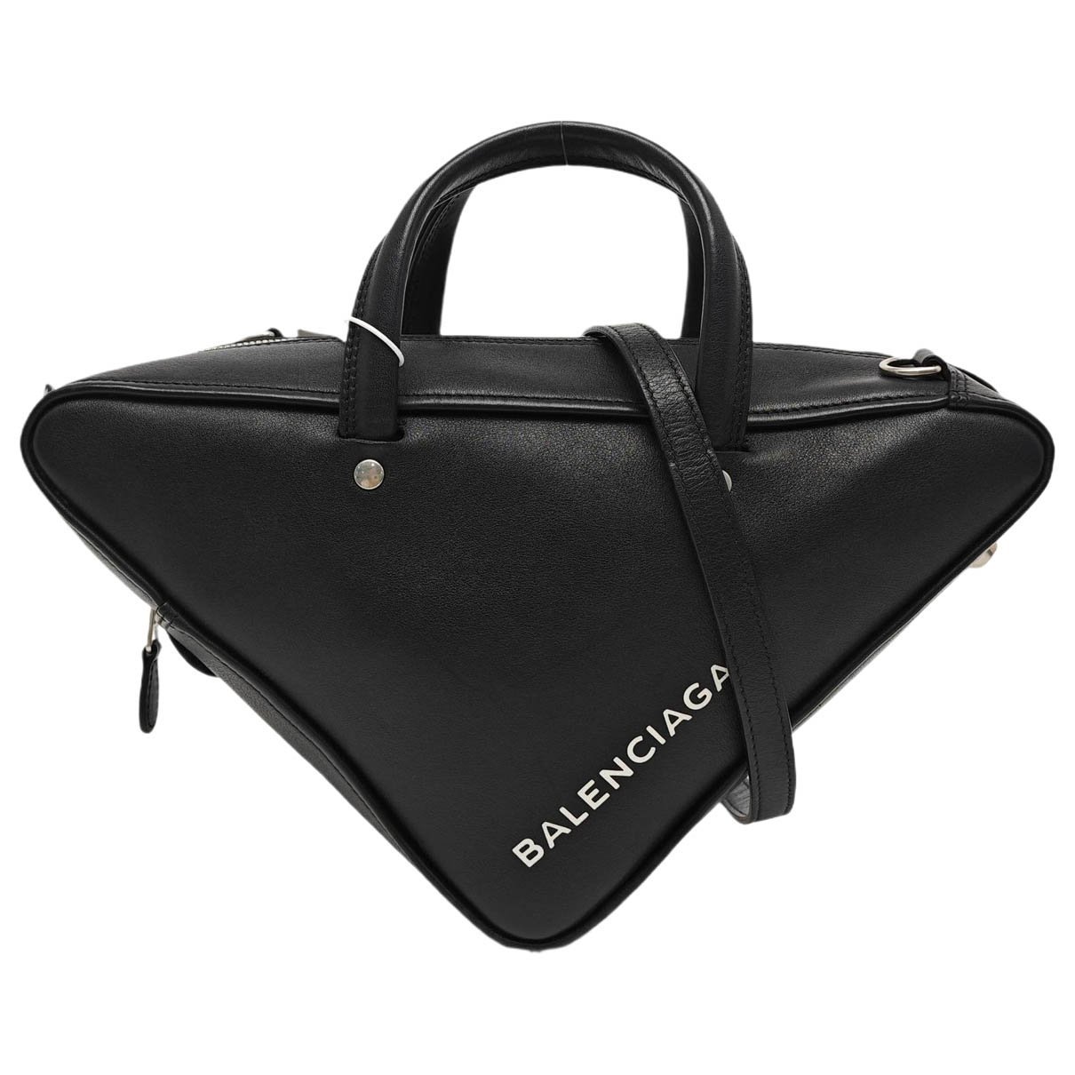 Triangle leather crossbody bag