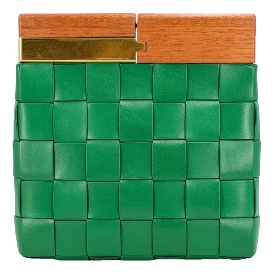 Snap leather handbag