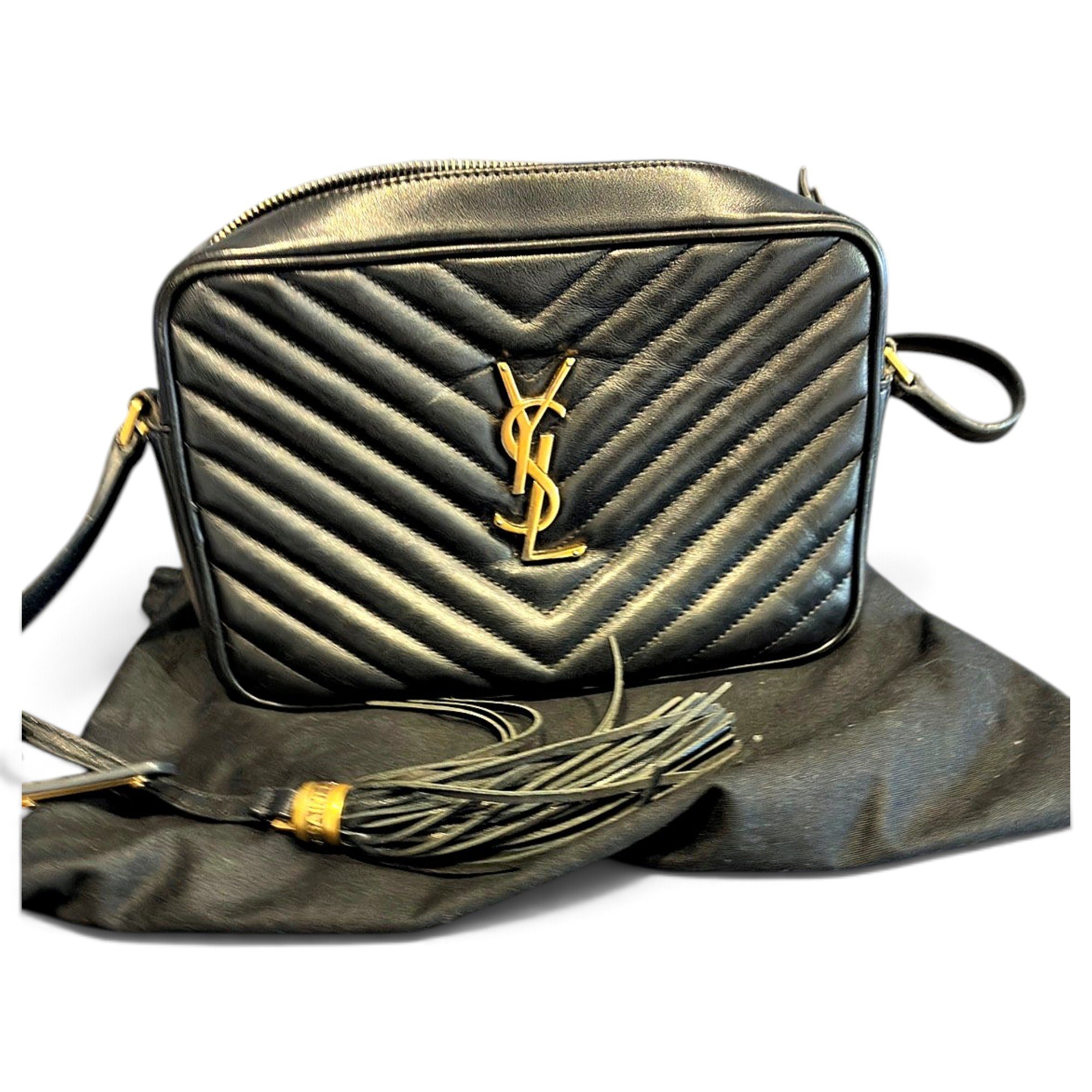 Camera Lou leather crossbody bag