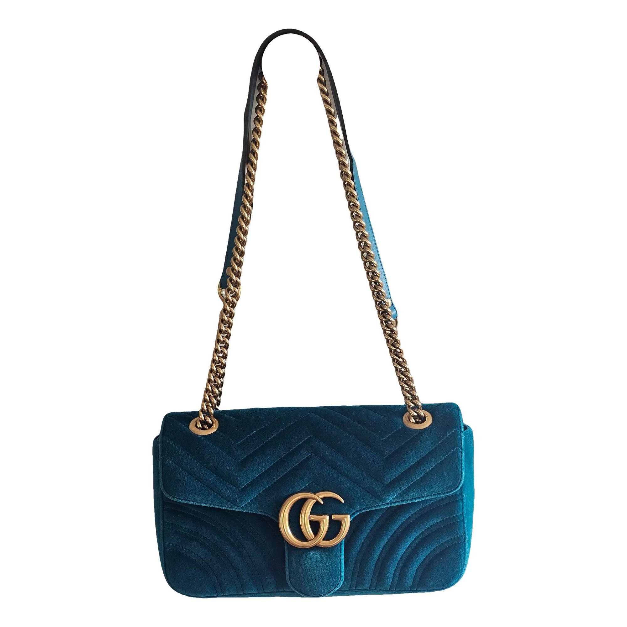 GG Marmont Chain Flap velvet crossbody bag